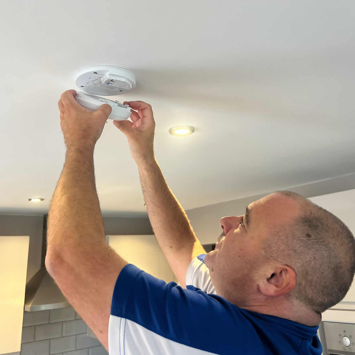 Smoke alarm providing fire safety protection in a Brentwood home